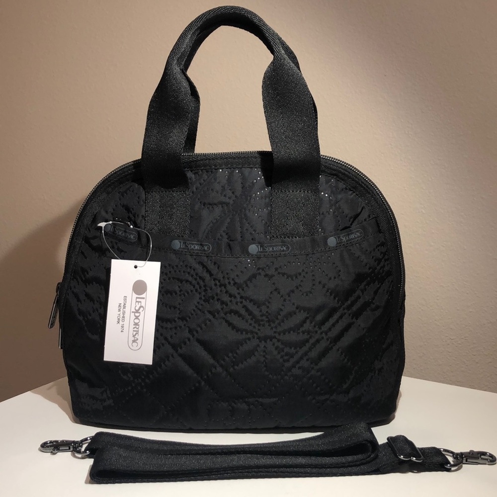 LeSportsac Amelia Handbag - Fleur De Check Black